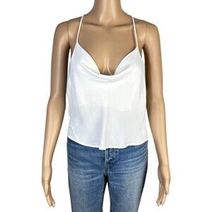 Zara Strappy White Open Back Camisole Size Large